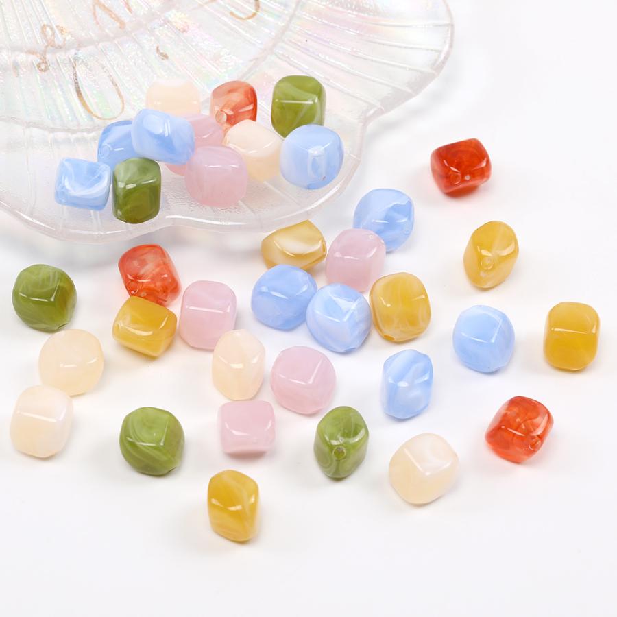 アクリルビーズ 立体ひし形 11×12mm グラデーションカラー（30ヶ）｜yu-beads-parts｜05
