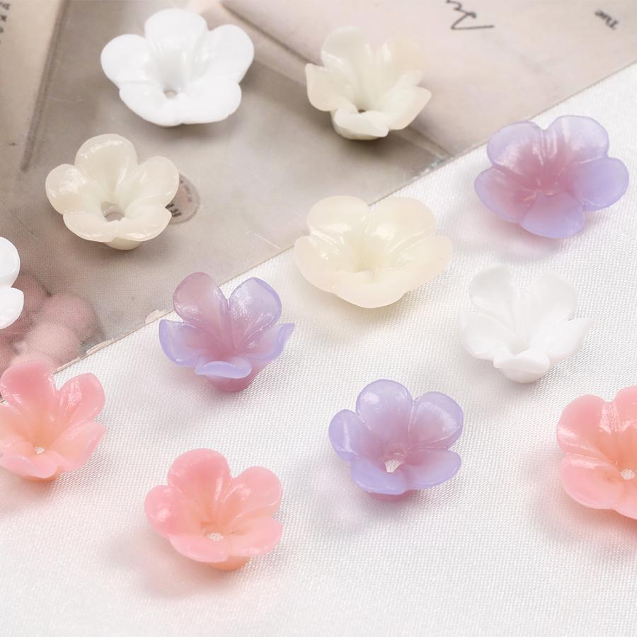 立体フラワーパーツ 樹脂ビーズキャップ フラワーチャーム 花座