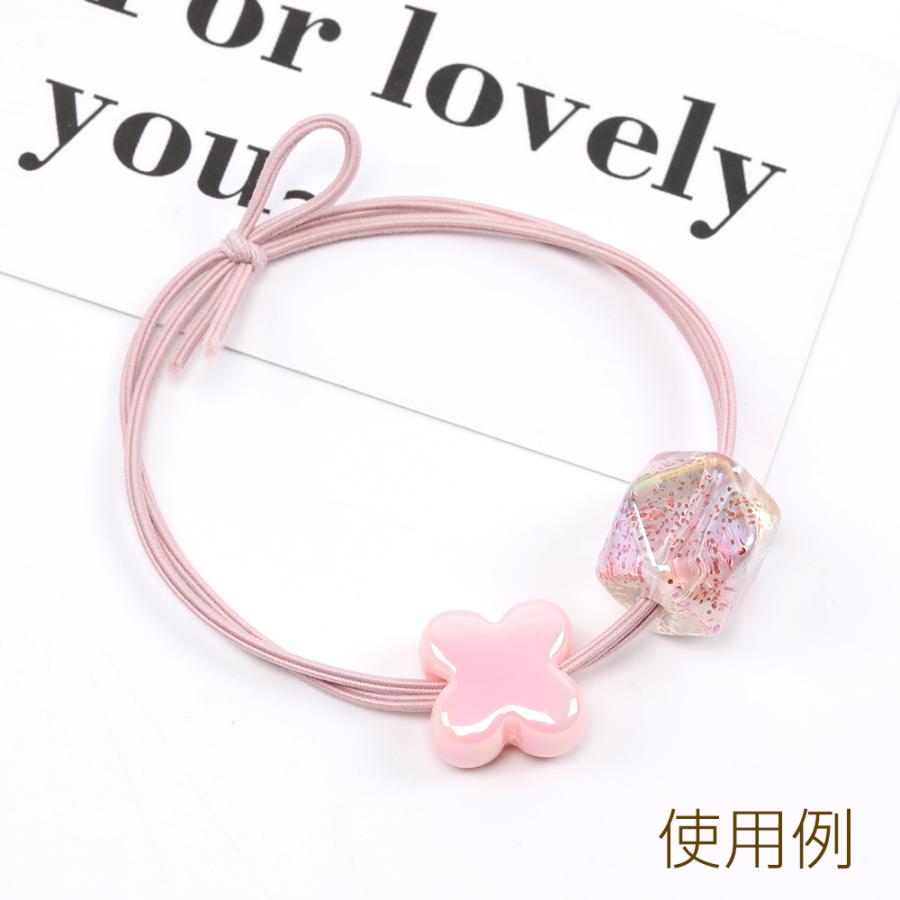 アクリルビーズ ラメ入り キューブ多面カット 通し穴あり ピンク 14