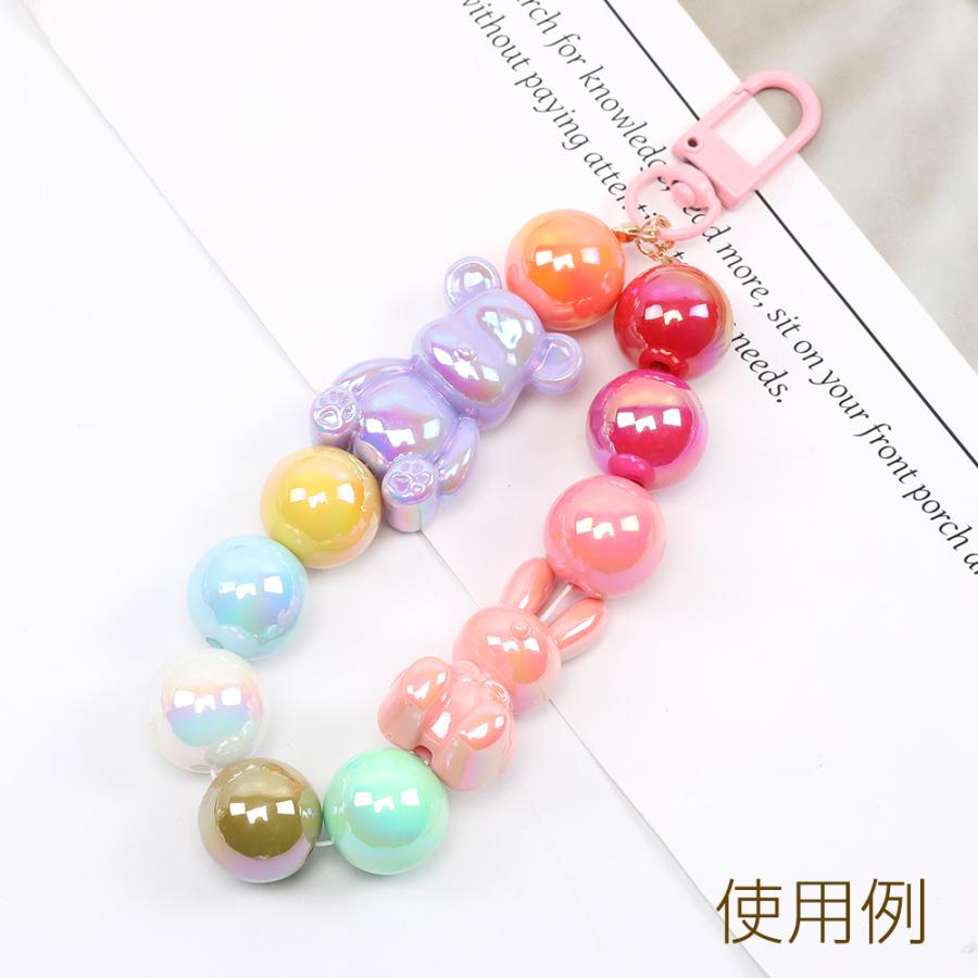 アクリルビーズ ハート 縦穴 オーロラ加工 ミックスカラー 17×19mm（8