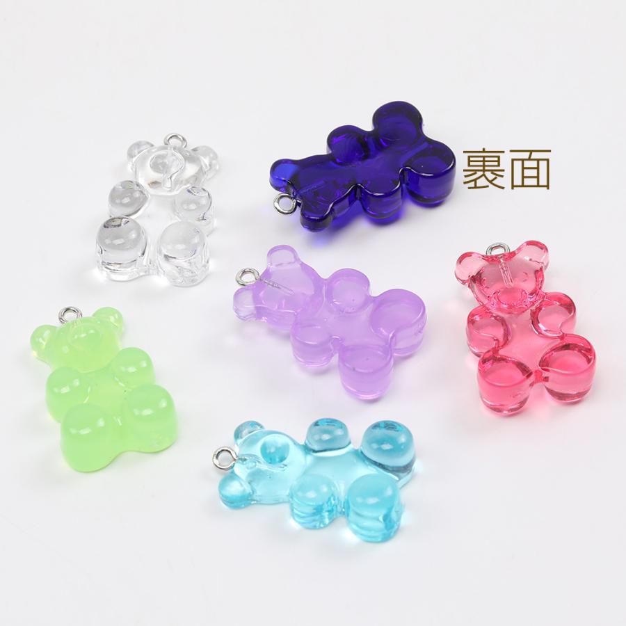 くまチャーム アクリルチャーム ミックスカラー 19×31mm（8ヶ