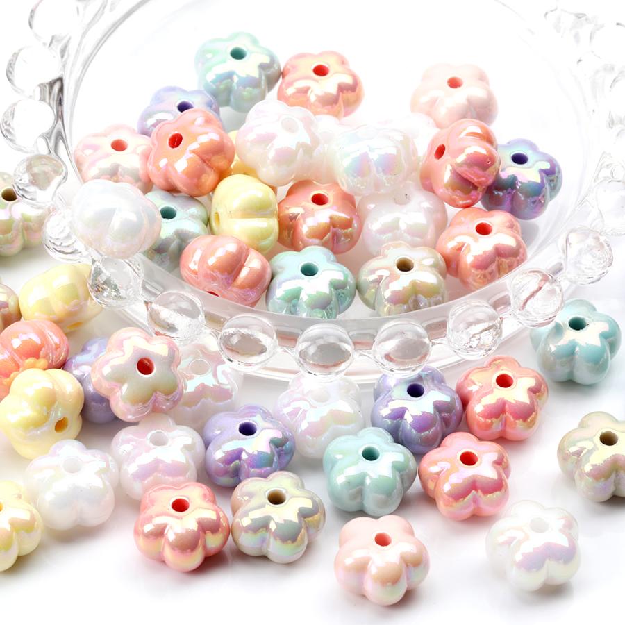 アクリルビーズ フラワー メッキ加工 ミックスカラー 12mm（10ヶ）｜yu-beads-parts｜04
