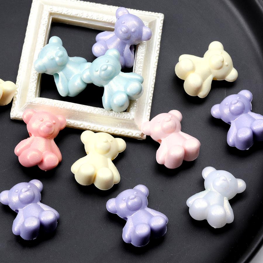 アクリルビーズ くま クマ ベア パステルカラー ミックスカラー