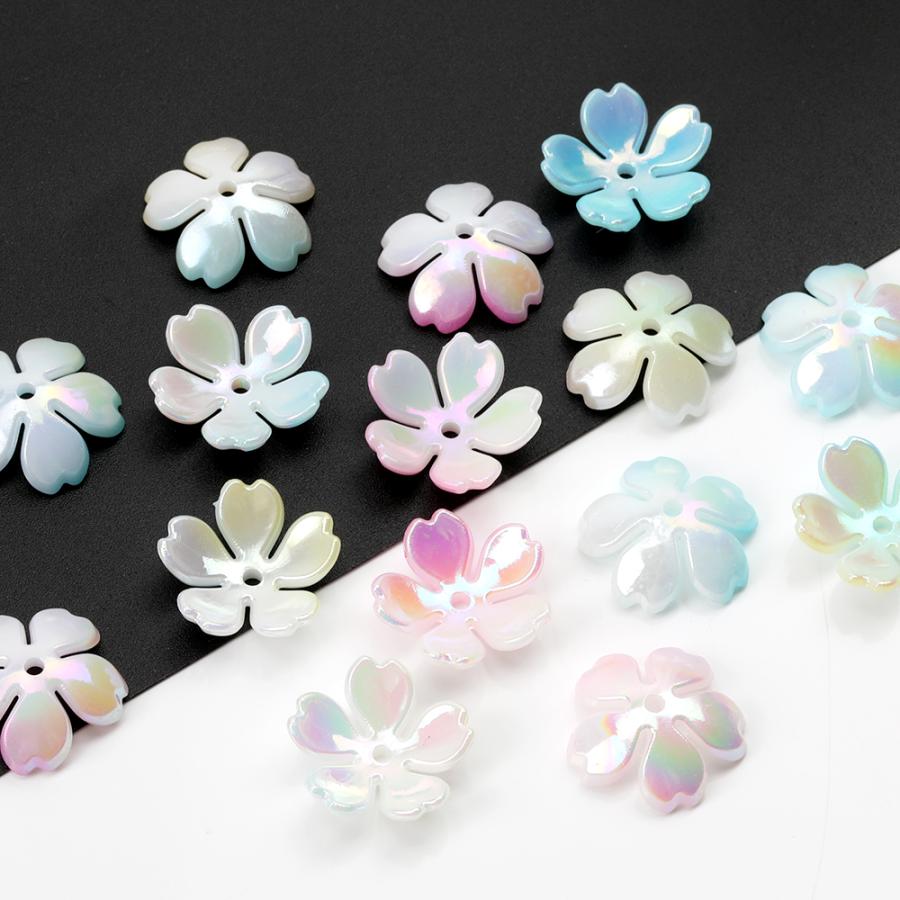 立体フラワーパーツ アクリルビーズキャップ フラワーチャーム 花座