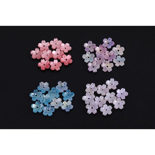 アセチ樹脂パーツ フラワー 桜 穴あり 11.5mm（10ヶ） : ビーズアンド