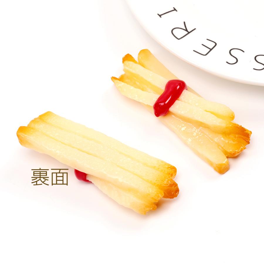 食品サンプル ミニチュアフード フライドポテト ヘアクリップ貼付け