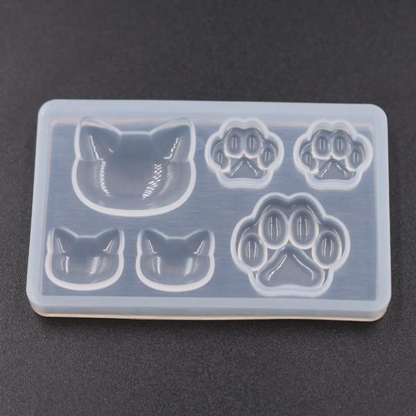 シリコンモールド レジンモールド 猫の顔 猫の爪 ハンドメイド用【1ヶ