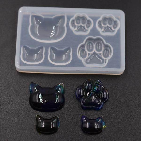 シリコンモールド レジンモールド 猫の顔 猫の爪 ハンドメイド用【1ヶ