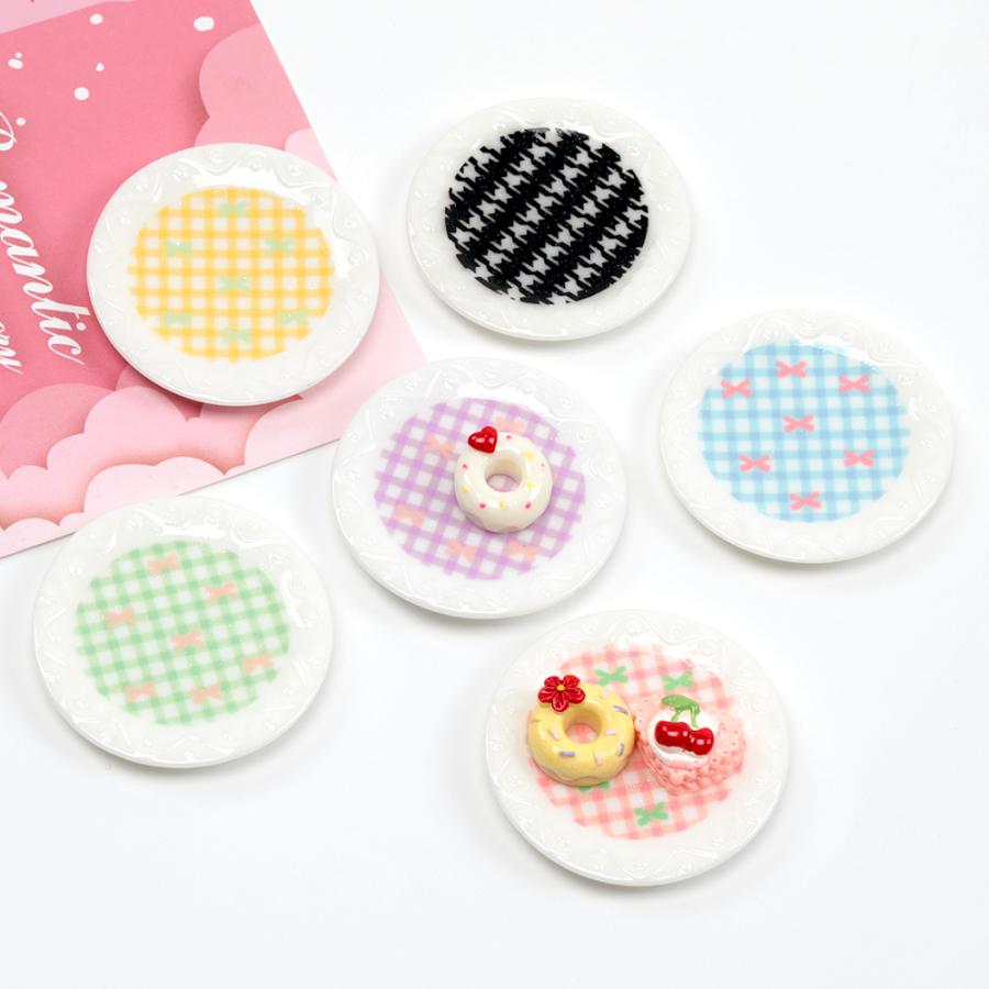 ミニチュア食器 ミニチュアお皿 ミニチュアプレート 模様あり 樹脂 