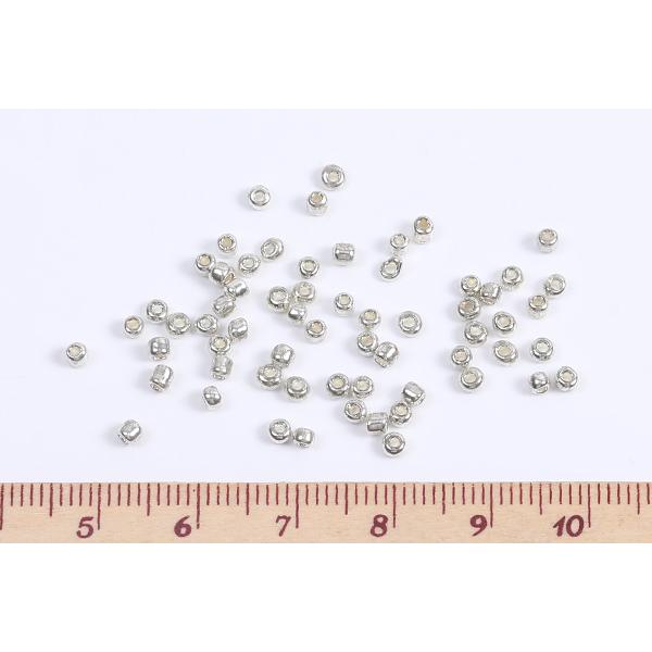 シードビーズ デリカビーズ 2-3mm シルバーホワイト（20g） : ビーズ