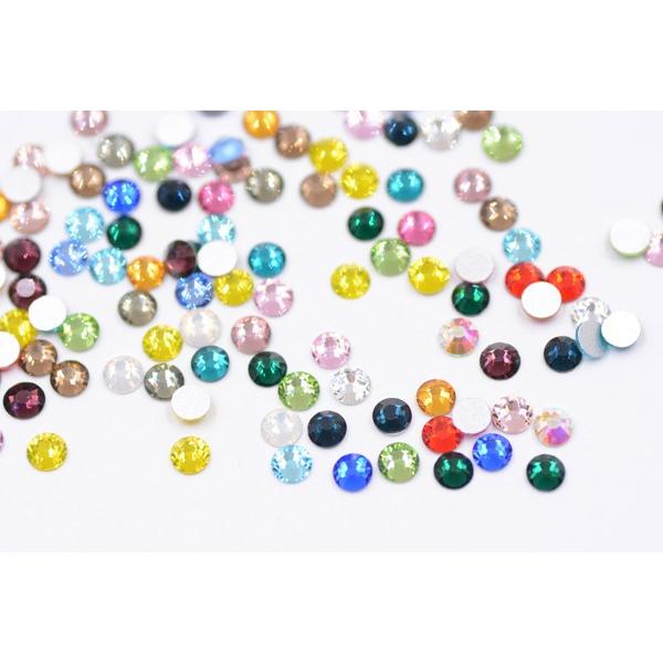 ガラスストーン ラウンドカット 3.8mm カラーミックス【3g(約100粒)】｜yu-beads-parts｜02
