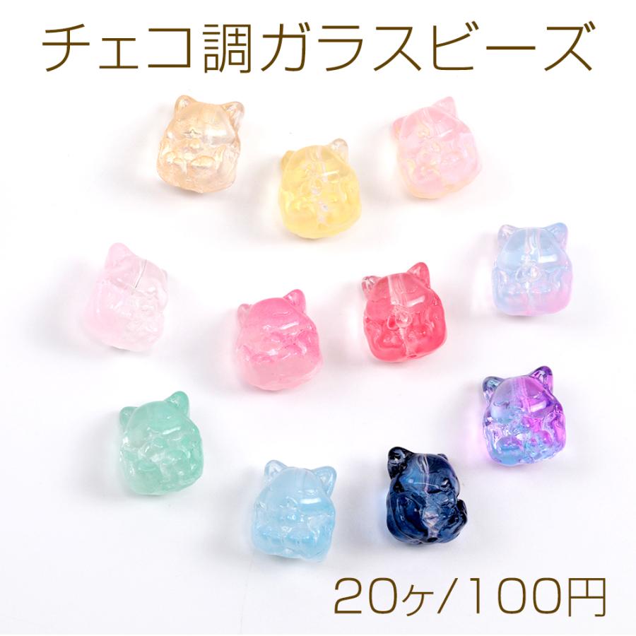 チェコ調ガラスビーズ キツネモチーフ チェコ風ガラスビーズ アニマル 