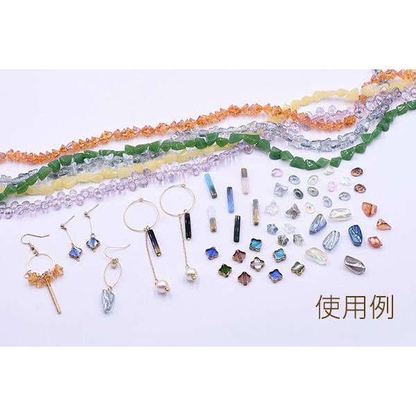 ガラスチャーム 雫 横穴 6×9mm オーロラ【20ヶ】｜yu-beads-parts｜05