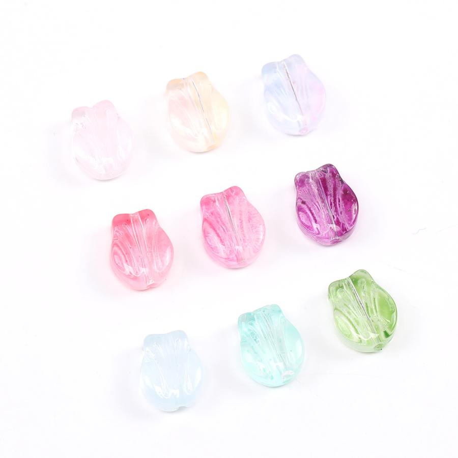 ガラスビーズ チューリップの花 8.5×10.5mm（15ヶ）｜yu-beads-parts｜03