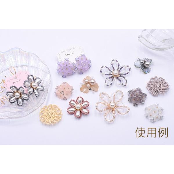 ガラスビーズフラワーパーツ パール＆ビーズカボション フラワーパーツ