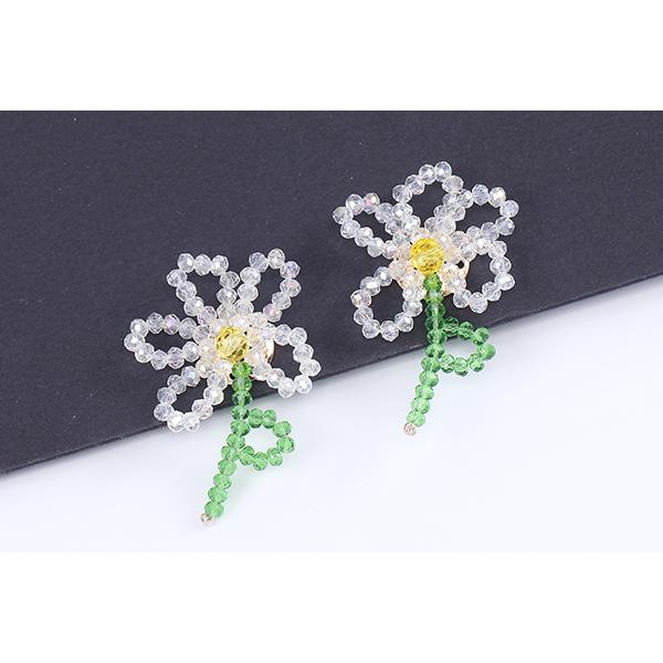 ガラスビーズカボション フラワーパーツ 花型ハンドメイドアクセサリーパーツ 28×42mm（2ヶ）｜yu-beads-parts｜04