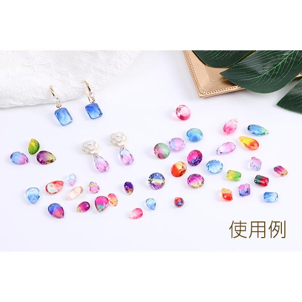 高品質ガラスチャーム しずく型カット 1穴 7×10mm（2ヶ） : ビーズ 