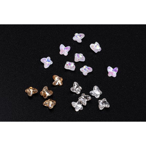 ガラスラインストーン Vカット 蝶 5×5mm（20ヶ） : ビーズアンドパーツ