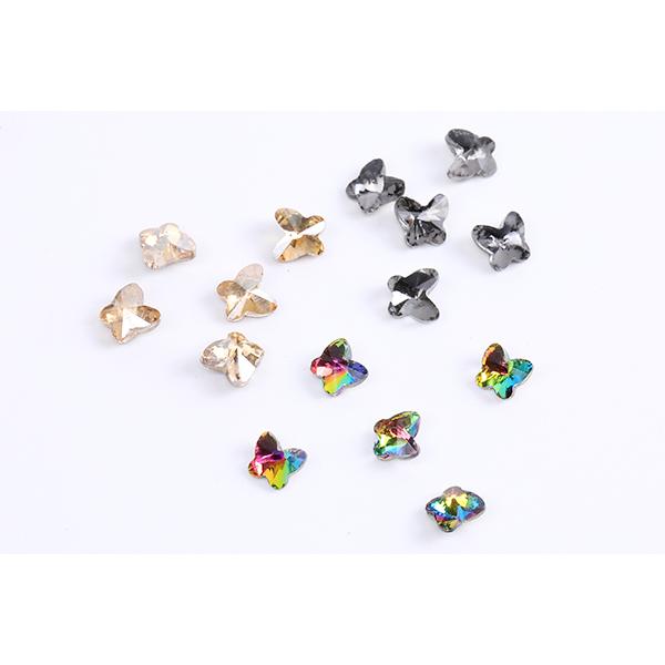 ガラスラインストーン Vカット 蝶 5×5mm（20ヶ） : ビーズアンドパーツ