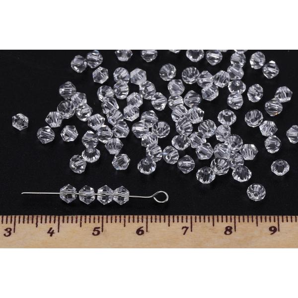ガラスビーズ ガラスクリアビーズ ソロバンカット 4mm（50ヶ
