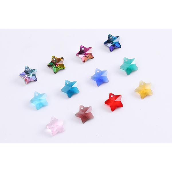 ガラスチャーム 星形カット 1穴 13mm : ビーズアンドパーツ - 通販