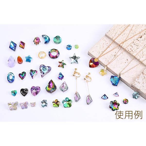 ガラスチャーム 月型カット 1穴 13×20mm｜yu-beads-parts｜05