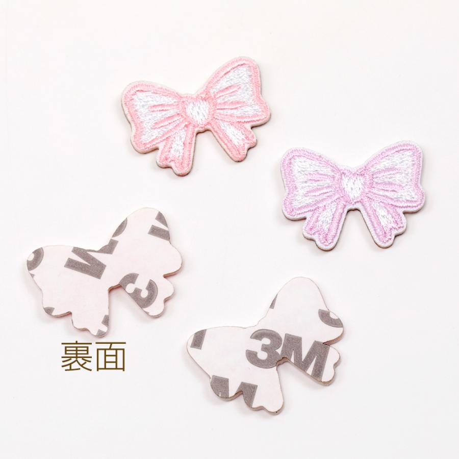刺繍ワッペン リボン アップリケ ワッペンシール アイロン接着 テープ