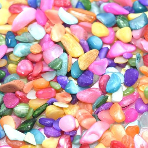 ⑥シェル さざれ 本物 カラフル 染色 ③シェル さざれ ブルー 染色 ⑥