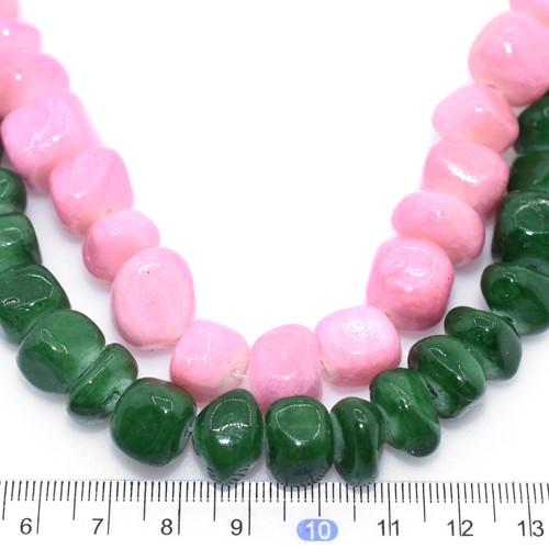 さざれ 染め半貴石 スイカ赤 5-12mm(1連/約38cm)｜yu-beads-parts｜02