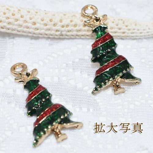 チャーム クリスマス クリスマスツリー2 ゴールド｜yu-beads-parts｜02