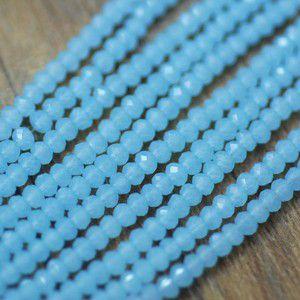 ボタンカットグラスビーズ 4ライトブルー 2x2mm(1連/約200ヶ)｜yu-beads-parts