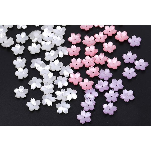 【Beads & Parts 即日発送】アセチ樹脂パーツ フラワー 桜 穴あり 14mm（10ヶ）｜yu-beads-parts｜06