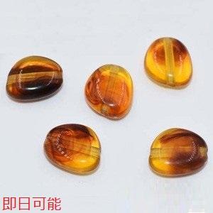即日可能】アクリルビーズ 琥珀色 不規則な形No.2 15×17mm【10ヶ 
