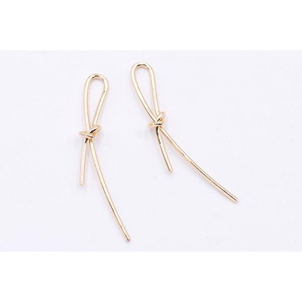 即日可能】チャームパーツ リボン 6×43mm ゴールド【4ヶ】 : ビーズ