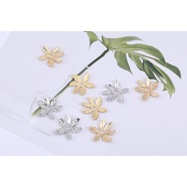 即日可能】メタルフラワーパーツ 6弁花 1穴 19×19mm【10ヶ】 : ビーズ