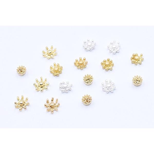 花芯パーツ フラワー つまみ細工 中心パーツ 7mm ゴールド ビーズ、アクセサリー道具、材料 花芯パーツ フラワー つまみ細工 中心パーツ 5mm ゴールド