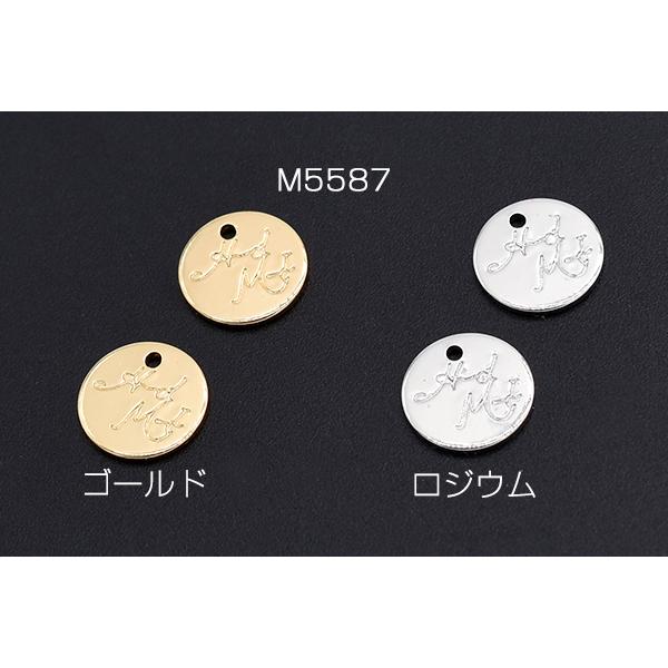 即日可能】ミニチャーム ハンドメイドタグ メタルプレート 円形 1穴