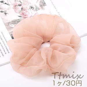 大特価 シュシュ ヘアアクセサリー オレンジピンク 1ヶ Kh290 ビーズアンドパーツ 通販 Yahoo ショッピング