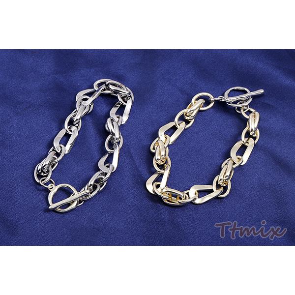 高品質メタルチェーンブレスレット ツイストチェーン（1連） : ビーズ  