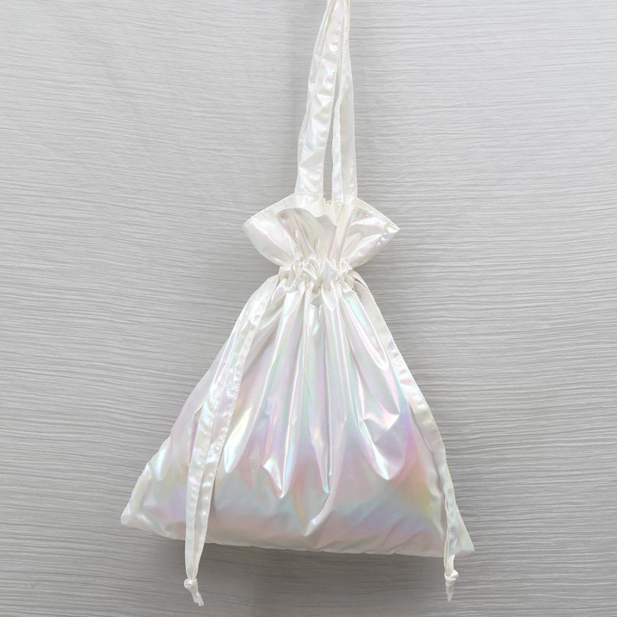 ペリロコ限定品‼️激レアパネル生地　雪景色シーズー巾着袋　両面 巾着袋 トートバッグ オーロラカラー（1ヶ） : ビーズアンド