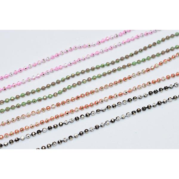 カットボールチェーン 塗装 銅製チェーン 1.5mm【4色各1m(計4m)】｜yu-beads-parts｜02