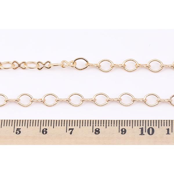 デザインチェーン 8字型1:1チェーン 幅約5mm ゴールド（2m）｜yu-beads-parts｜05