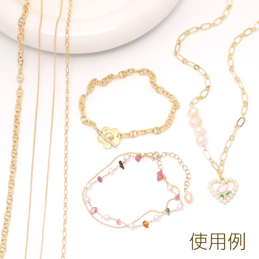 高品質チェーン 基礎メタルチェーン ロールチェーン ボールチェーン ゴールド｜yu-beads-parts｜06