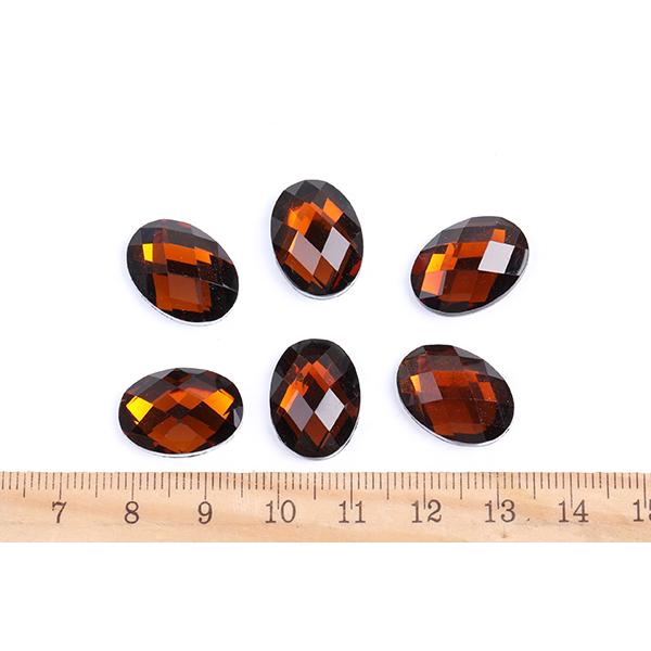 アクリルストーン ビジューストーン アクリルストーン オーバル 13×18mm ダークブラウン