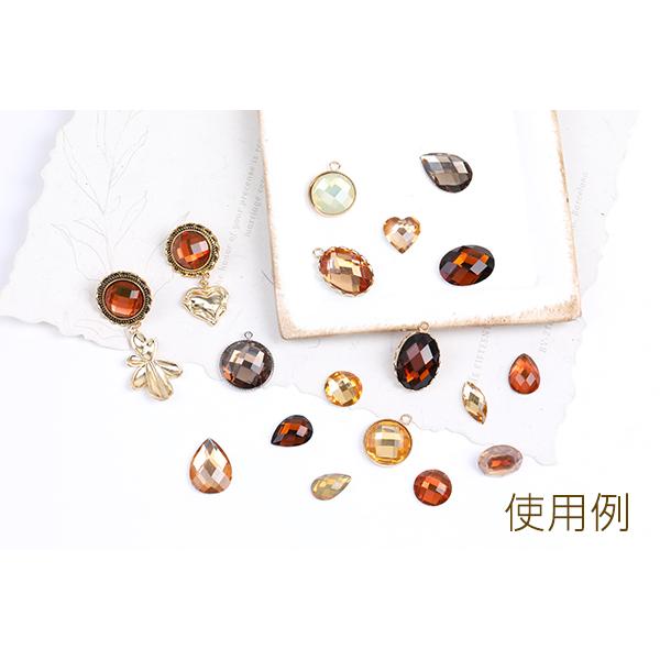 ビジューストーン アクリルストーン オーバル 13×18mm ダークブラウン