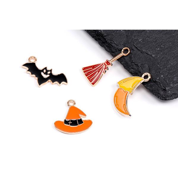 ハロウィンチャーム エポチャーム ゴールド ビーズ、アクセサリー道具、材料 ハロウィンチャーム エポチャーム ゴールド(8ヶ)