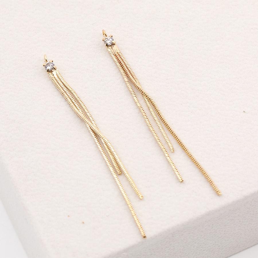 チェーンチャーム チェーンタッセル ラインストーン付き 3.2×65mm