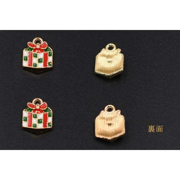 クリスマスチャーム プレゼントBOX エポ付き【5ヶ】ゴールド : ビーズ