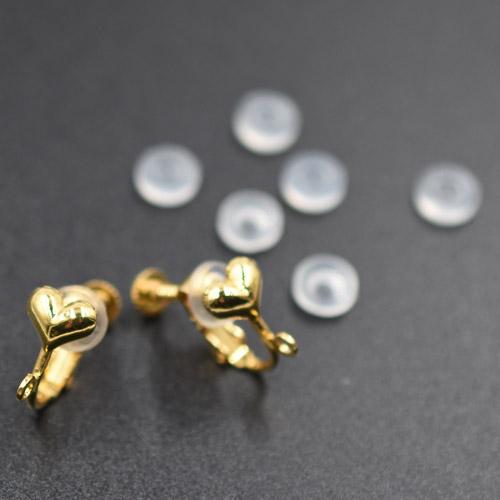 バネ式イヤリング用シリコンカバーNo.3 クリア 8mm 100ペア（200個入
