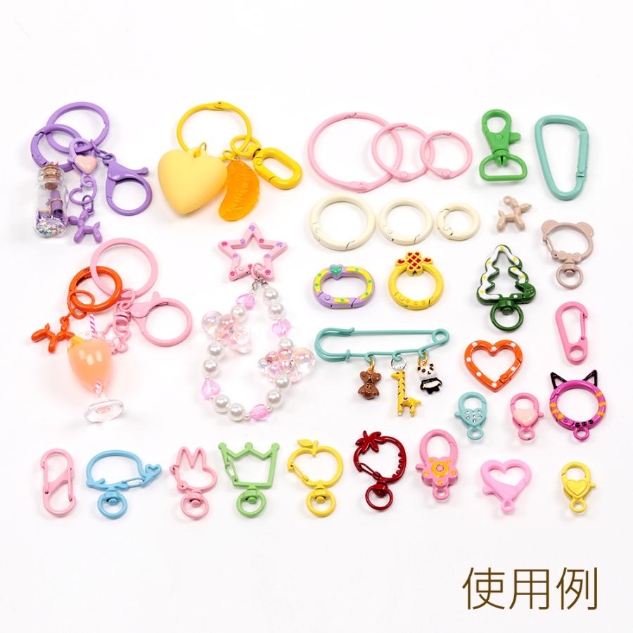 推し色キーホルダー金具 りんご型 回転カン付き 手作り推し活 カラー